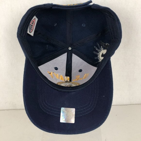 U.S. Navy Embroidered Emblem Unisex One Size Blue Yellow Hook & Loop Cap Hat - Picture 7 of 9